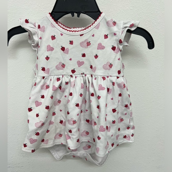 Kissy Kissy Girl's Ladybug Love Dress Size 6-9 M Bodysuit Valentine Baby Heart - Picture 1 of 3